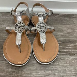 Guess silver sandals, used.
